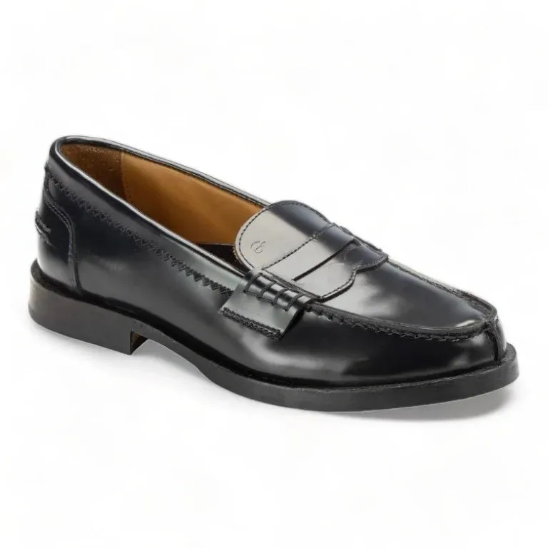 1212 - Navy Polished Leather Hard Loafer for Boy/Girl by Galluci