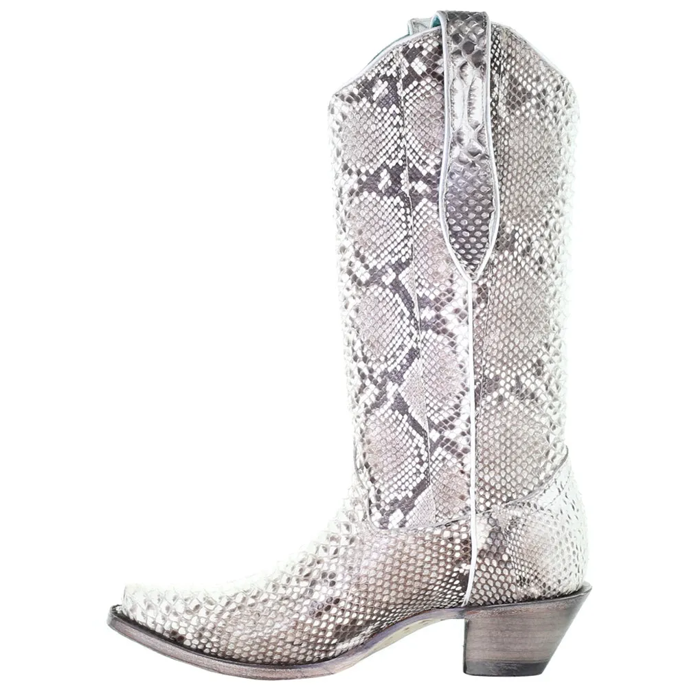 A3798 Snakeskin Snip Toe Cowboy Boots