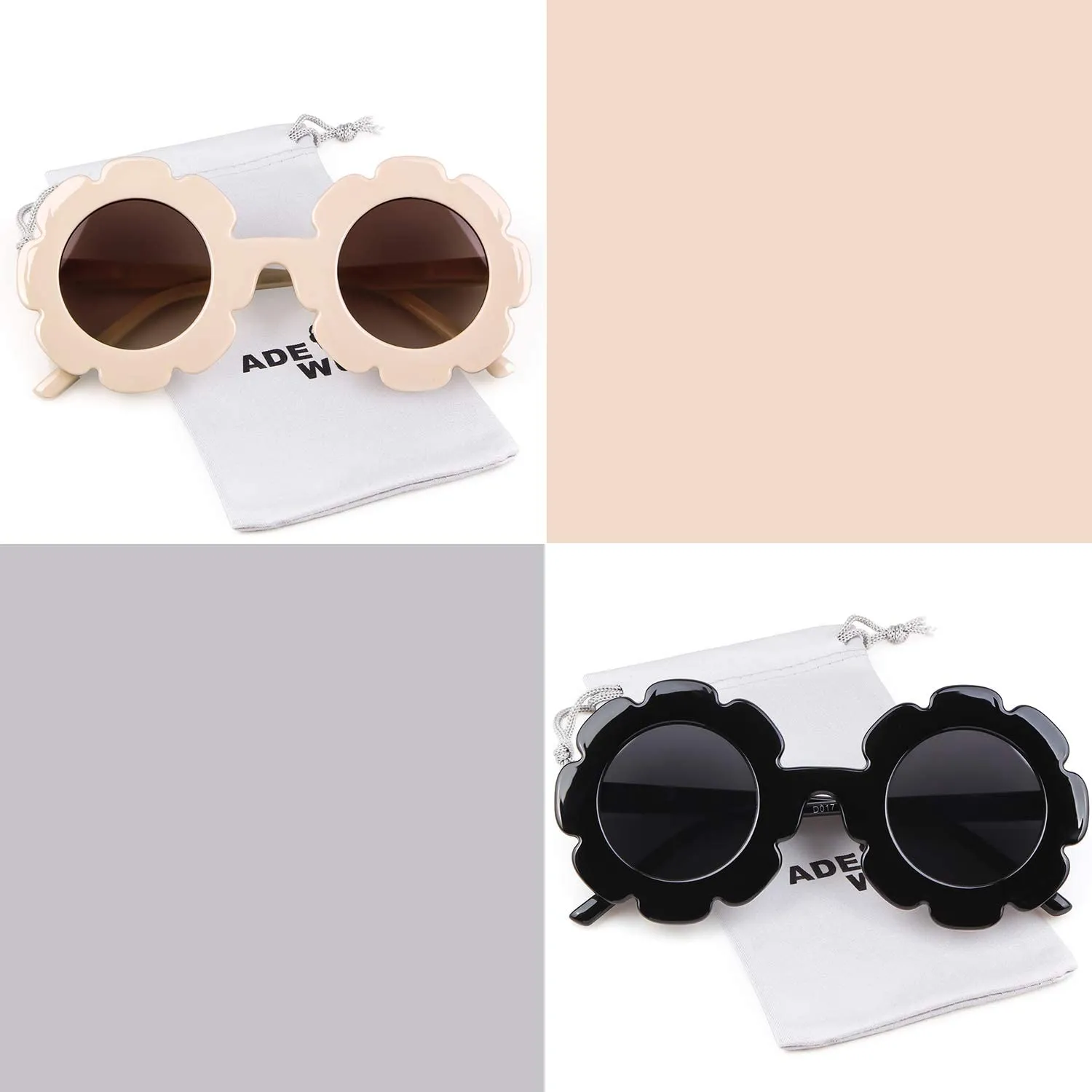 ADEWU Kids Sunglasses | Pretty Glasses With Round Flowers