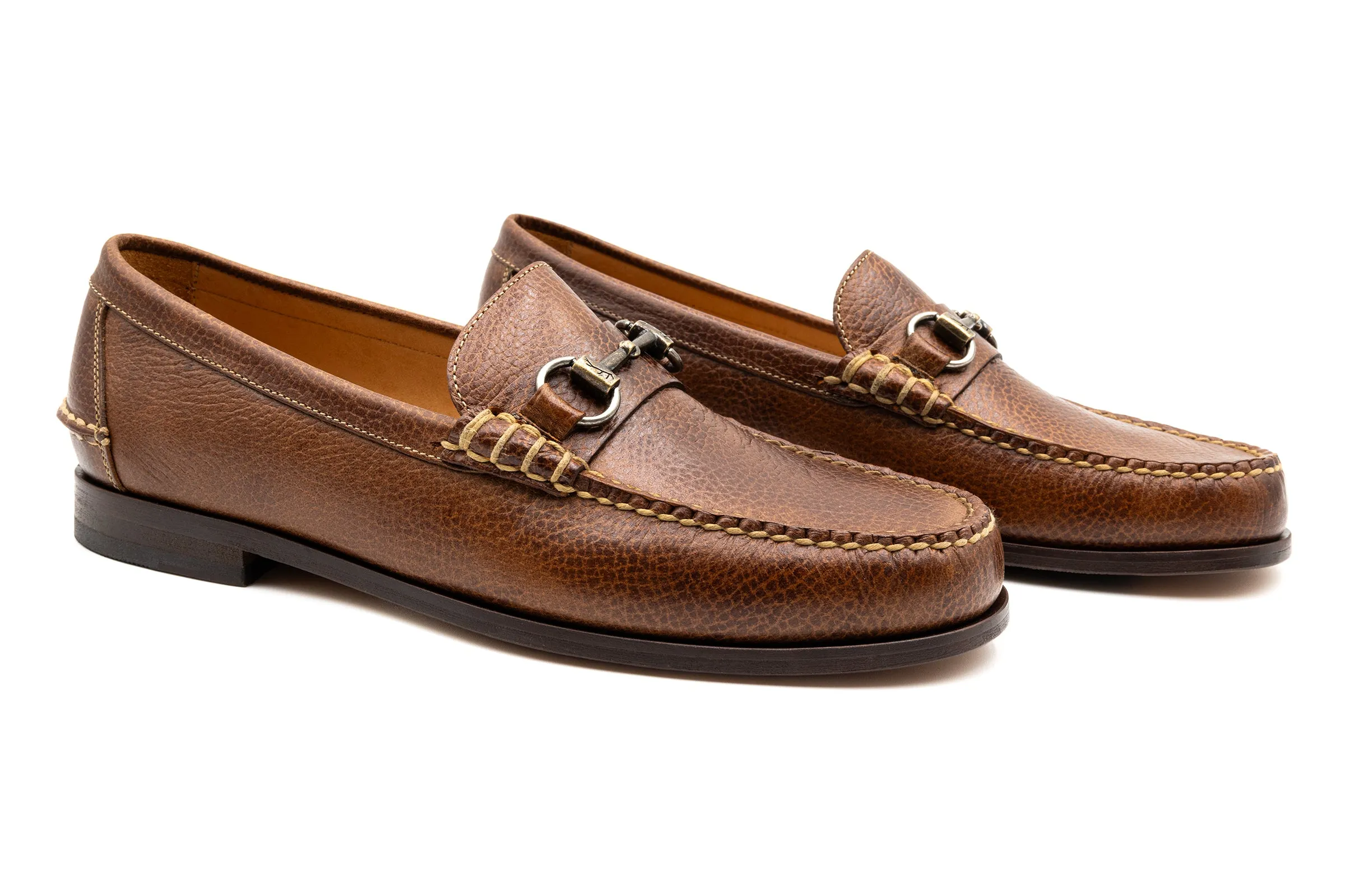 All American Water Buffalo Horse Bit Loafers - Oak