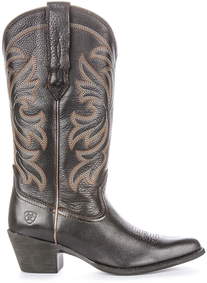 Ariat Heritage J Toe Cowboy Boot In Black For Women