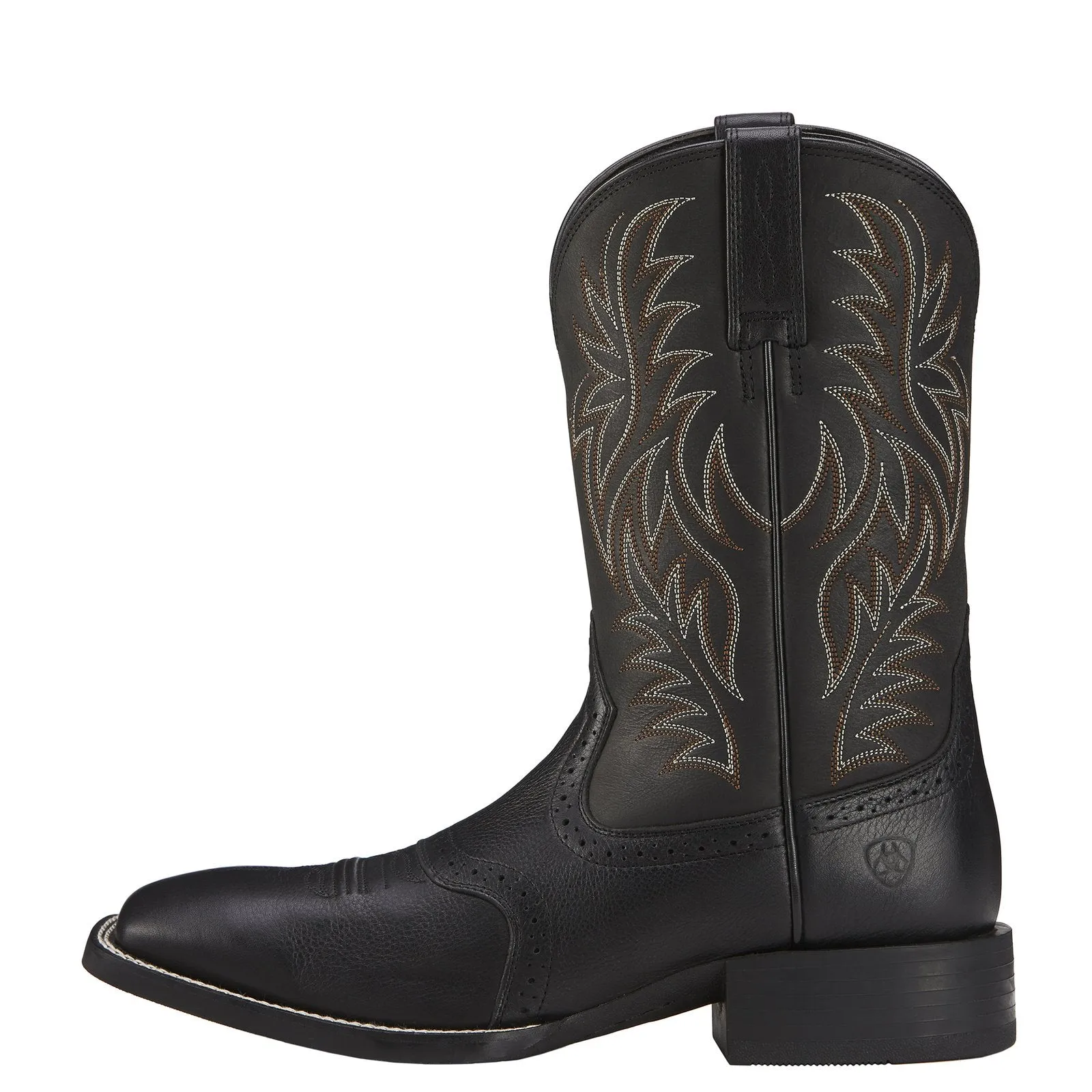 Ariat Sports Western Square Toe Boots Black Deertan