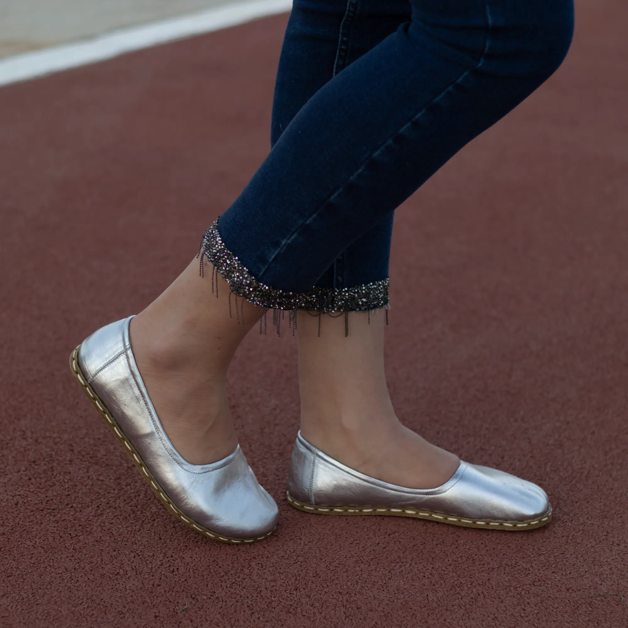 Barefoot Flat Shoes Silver for Women