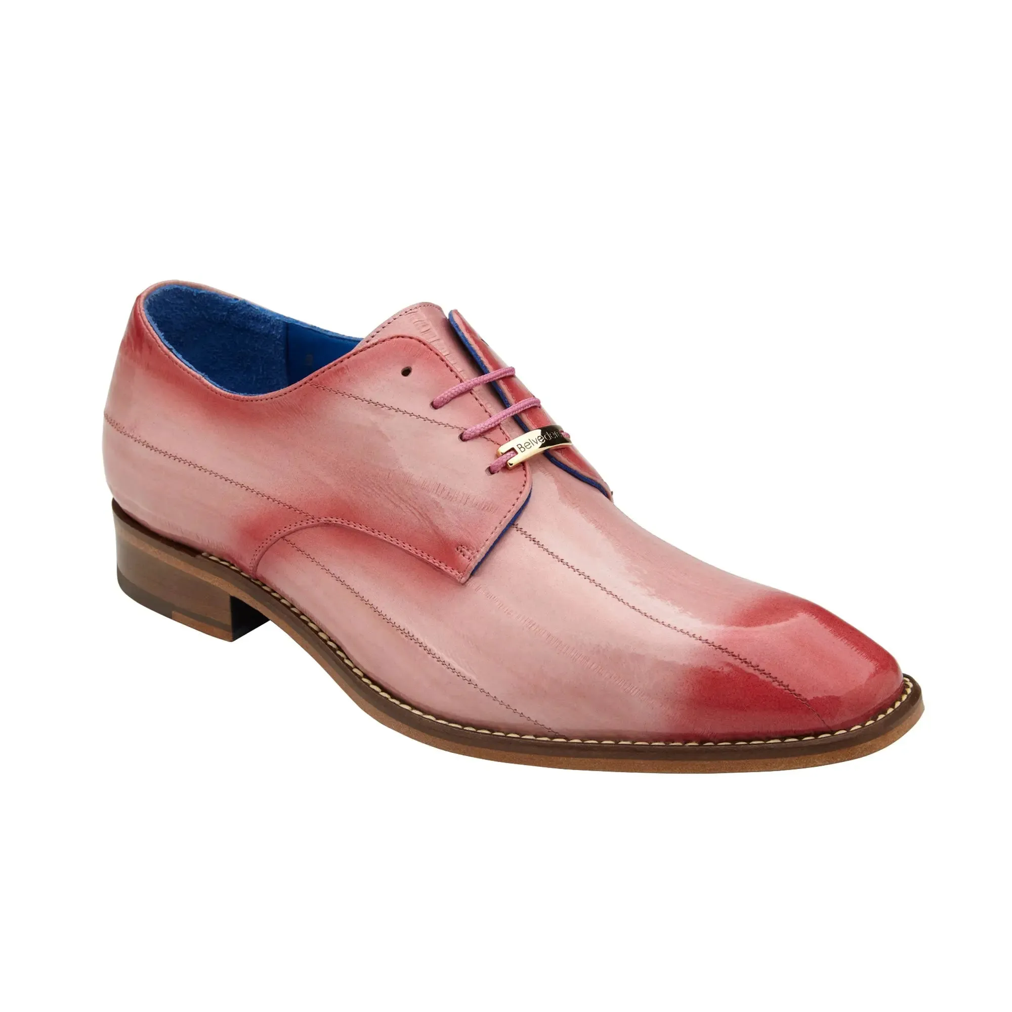 Belvedere Italo in Antique Pink Genuine Hand-Painted Eel Oxfords