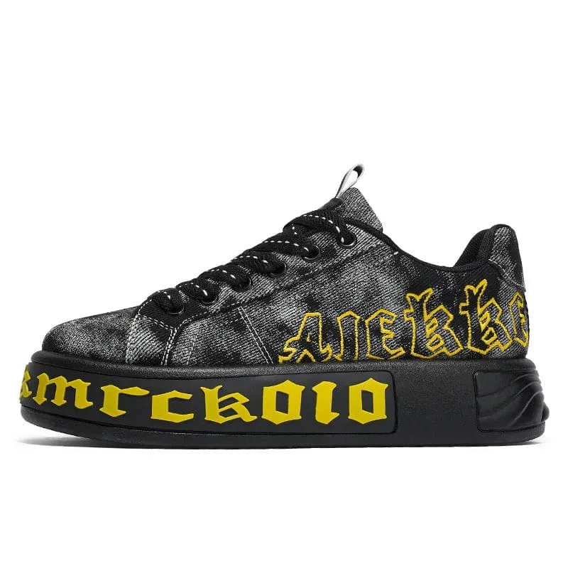 Black and Yellow Anekke Trend Camouflage Board Shoes Men’s