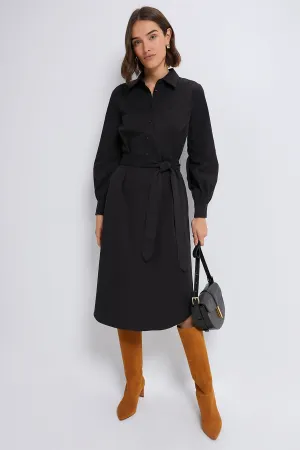 Black Lantern Sleeve Tory Shirt Dress