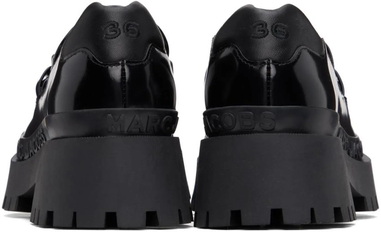 Black 'The Leather Barcode Monogram' Loafers