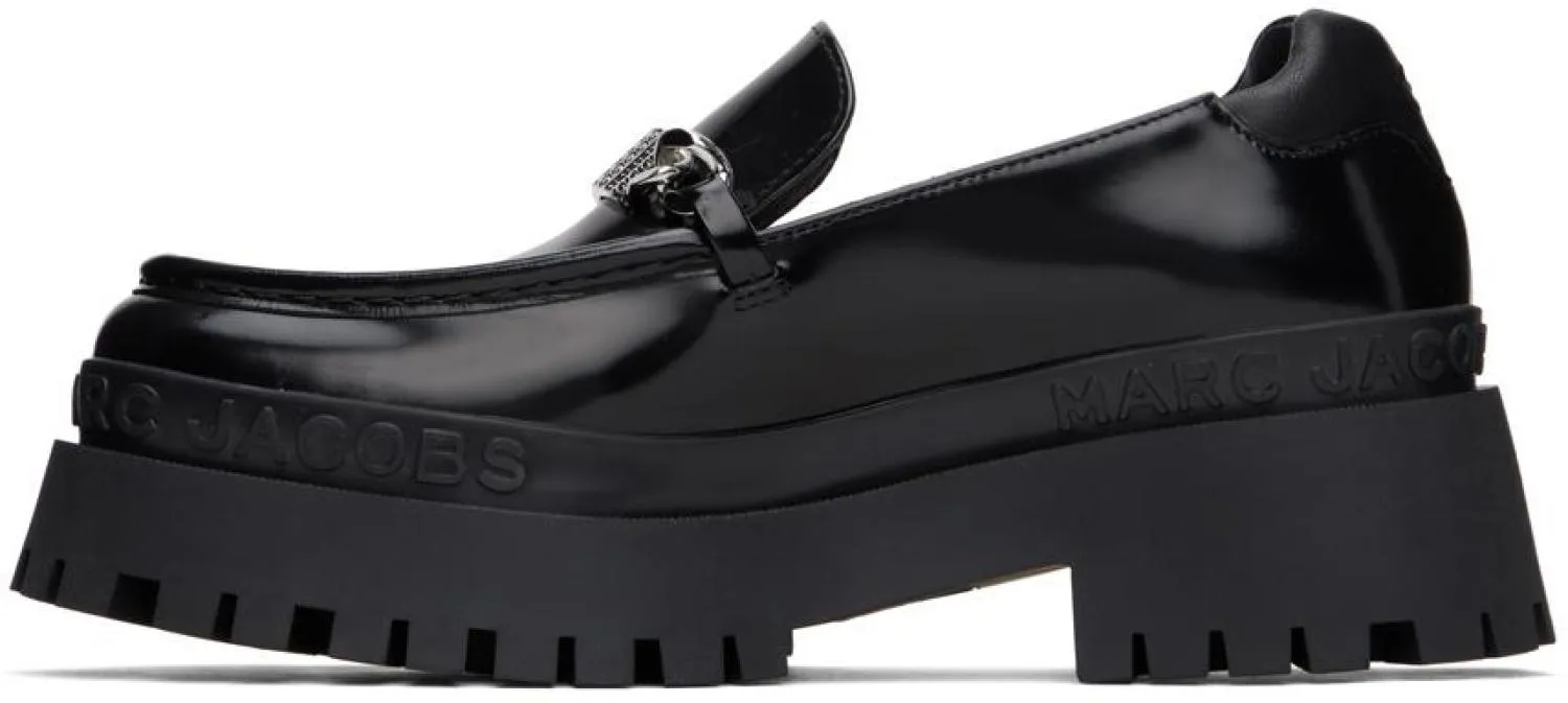 Black 'The Leather Barcode Monogram' Loafers