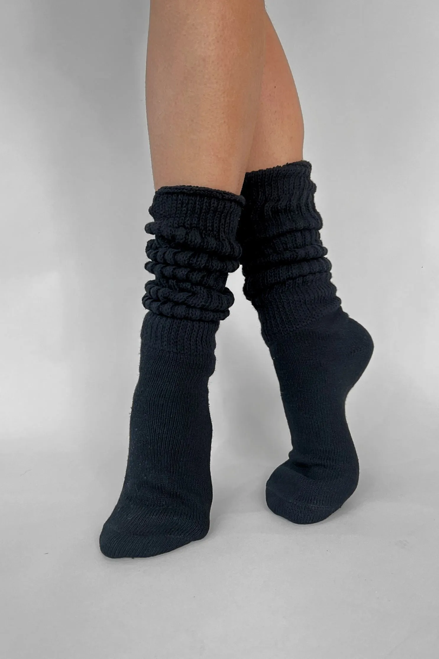 BLACK THICK SCRUNCH SOCK