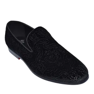 Black Velvet Paisley Loafer