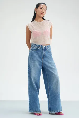 Blue Muse Wide Cropped Jeans