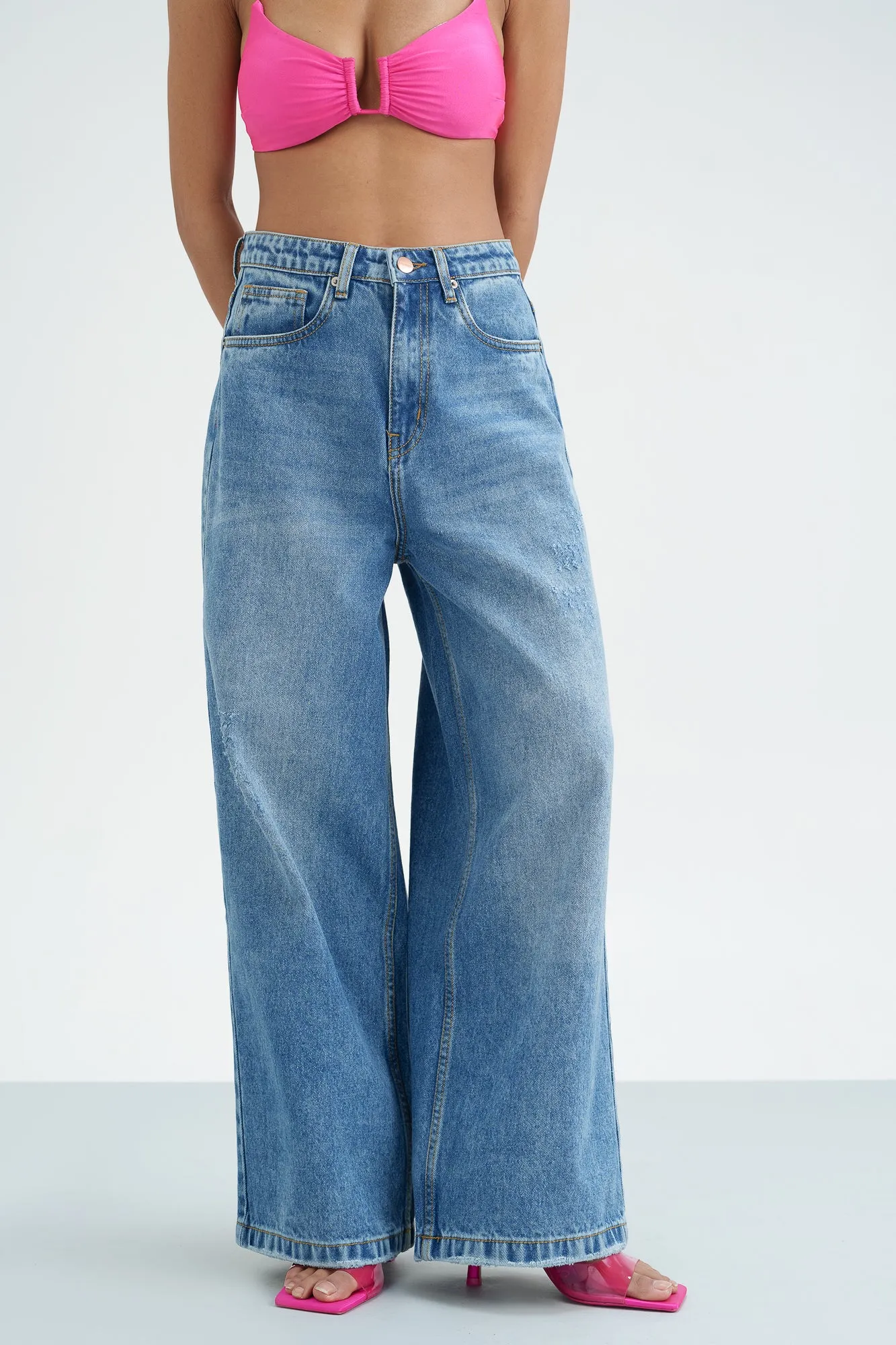 Blue Muse Wide Cropped Jeans