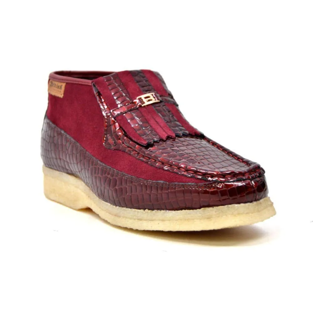 British Walkers Apollo Croc Men's Crocodile Leather and Suede Slip On Crepe Sole