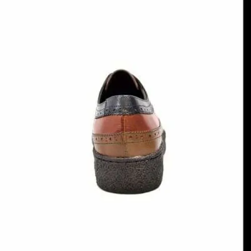 British Walkers Wingtip Men's 3 Tone Brown Rust and Navy Leather Oxfords