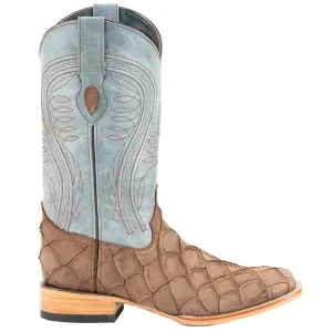 Bronco Pirarucu Square Toe Cowboy Boots