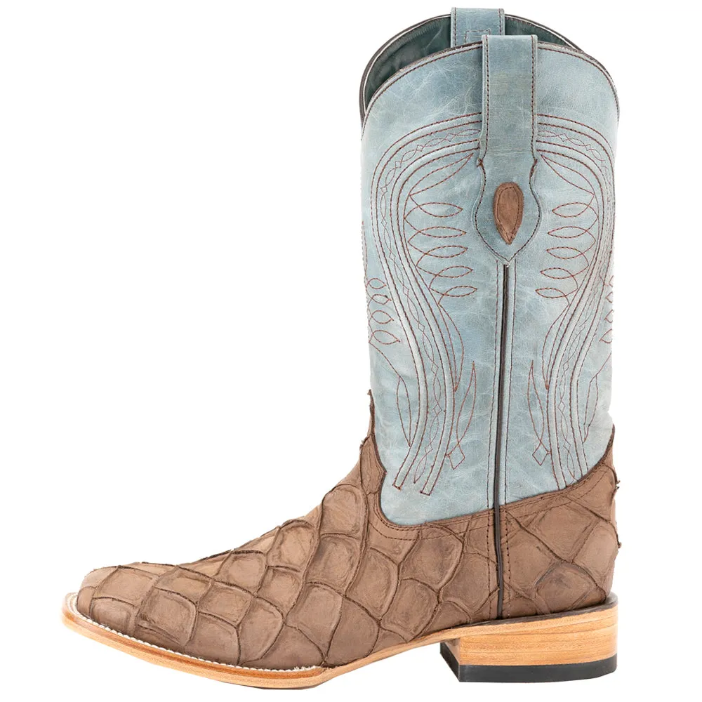 Bronco Pirarucu Square Toe Cowboy Boots