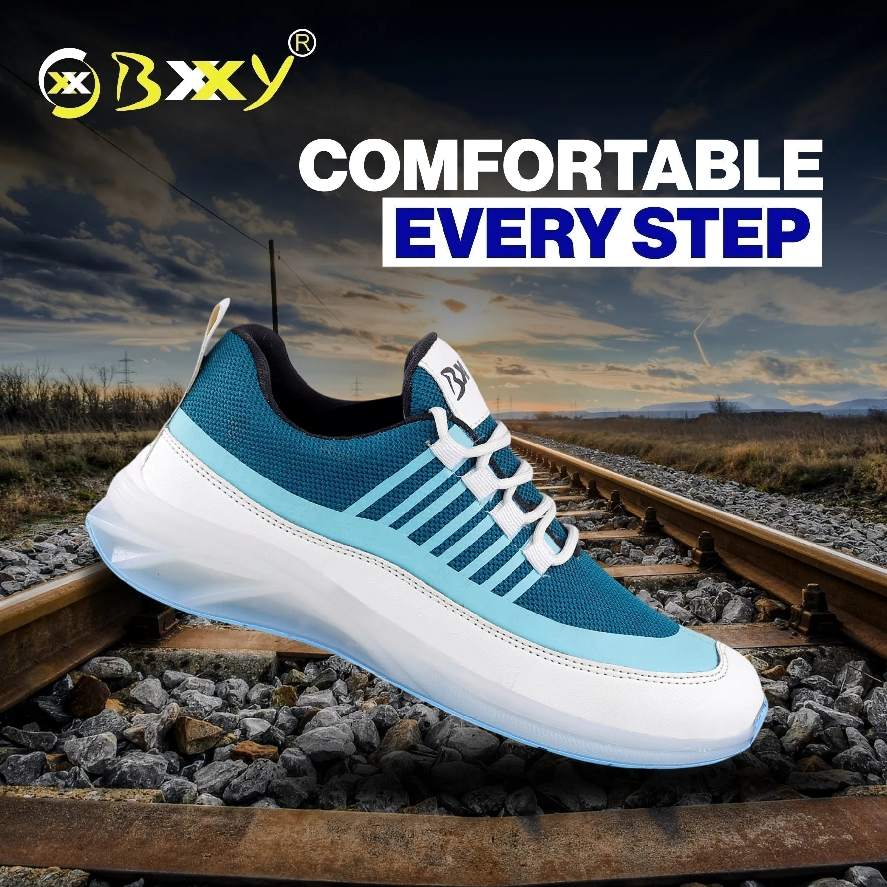 Bxxy's Multi Color Sports Shoes For Men On Transparent Sole