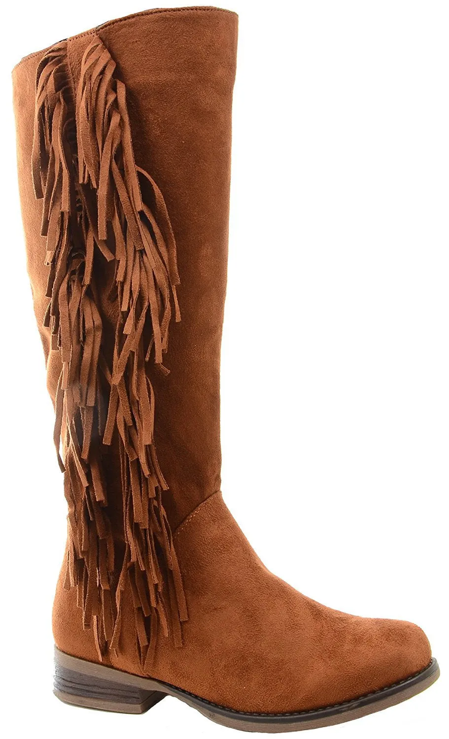 Camel Ailsa Fringe Vegan Suede Women's Knee Boot