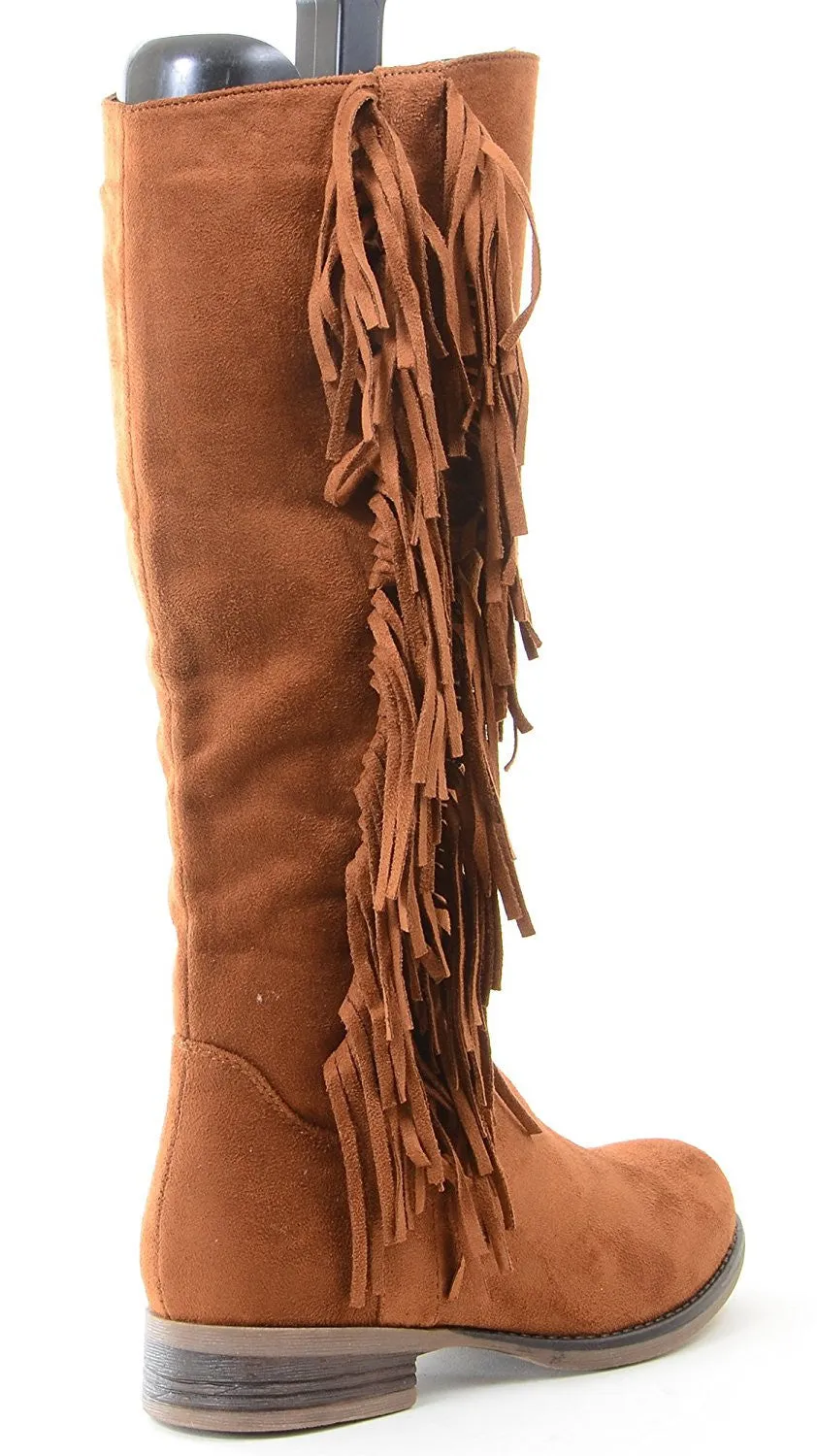 Camel Ailsa Fringe Vegan Suede Women's Knee Boot