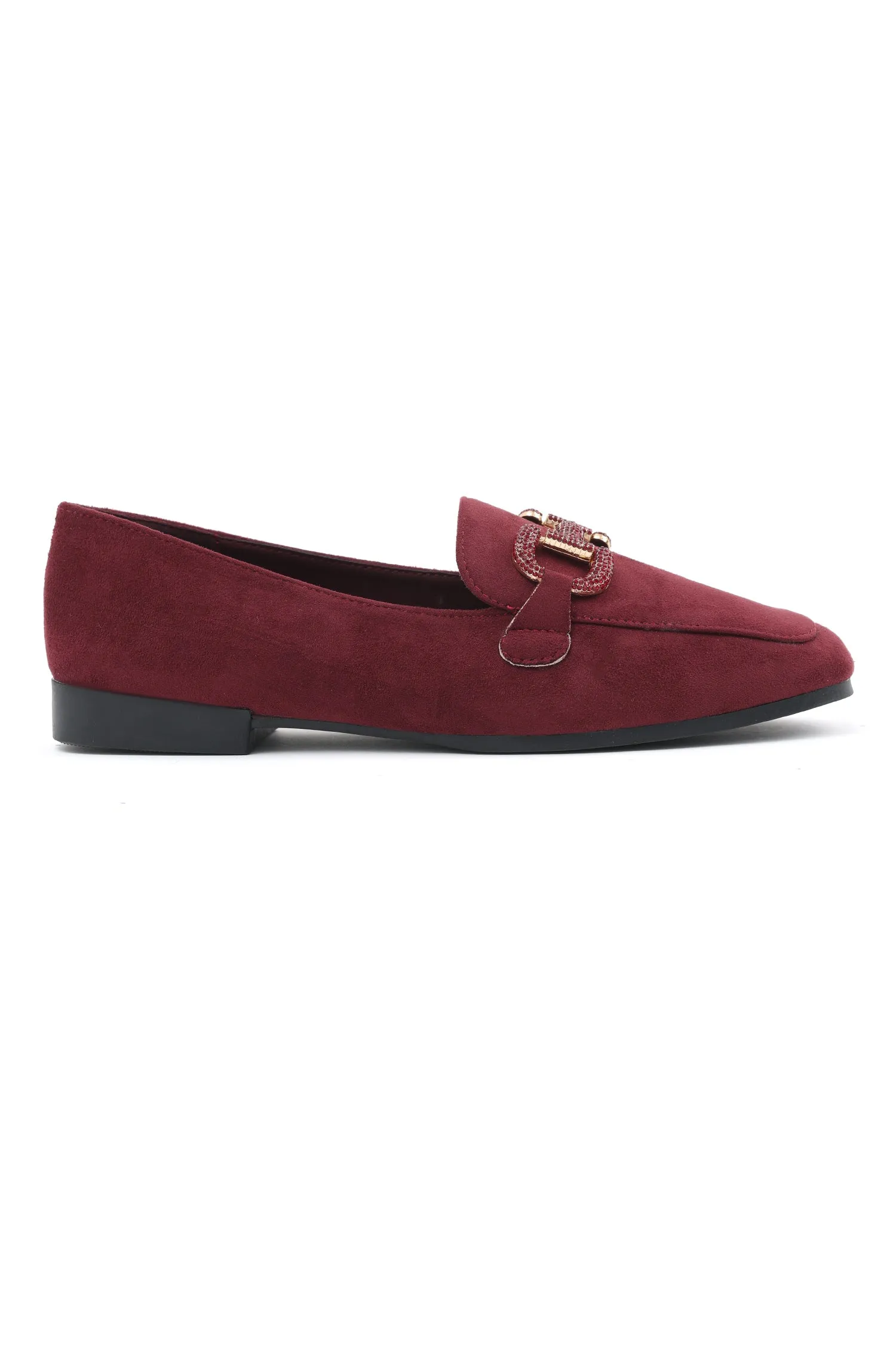 CHIC SUEDE LOAFERS-BURGUNDY