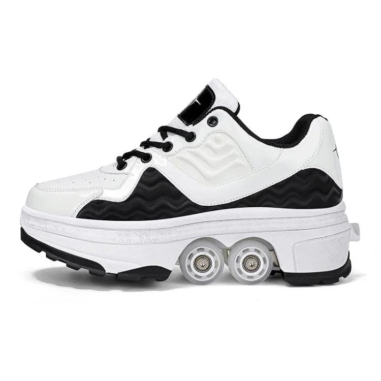 Children's Convertible Sneakers and Roller Skates with Retractable Wheels