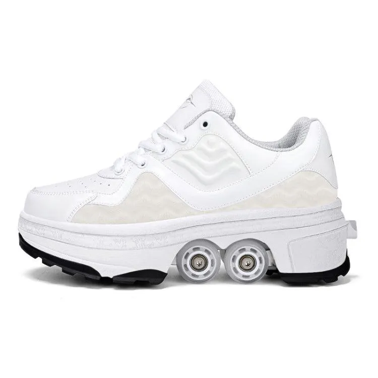 Children's Convertible Sneakers and Roller Skates with Retractable Wheels