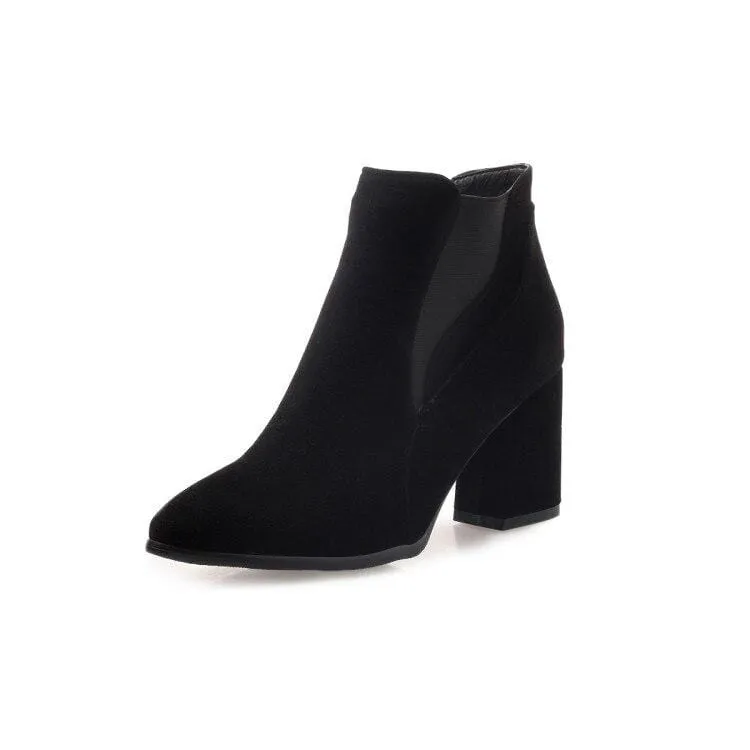 Classy Faux Suede Ankle Boots for Women