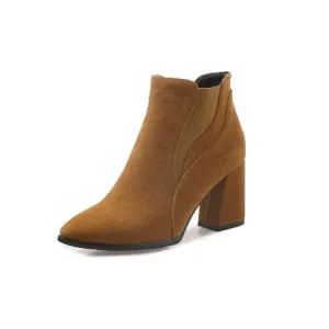 Classy Faux Suede Ankle Boots for Women