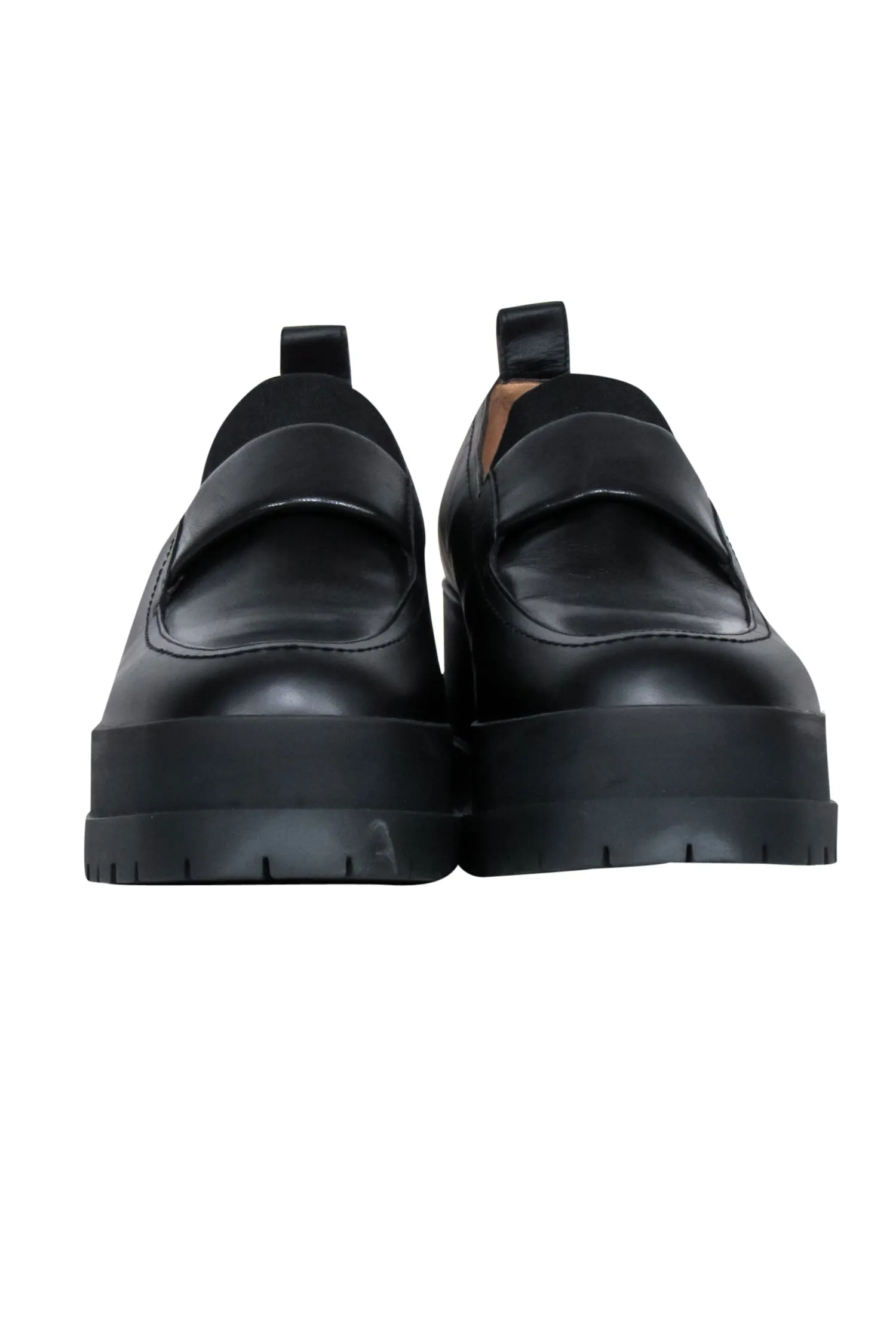 Clergerie Paris - Black Leather Platform Loafers Sz 10