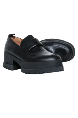 Clergerie Paris - Black Leather Platform Loafers Sz 10