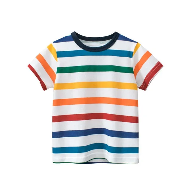 Coloured Stripes - T-shirt Boy Cotton Short Sleeve