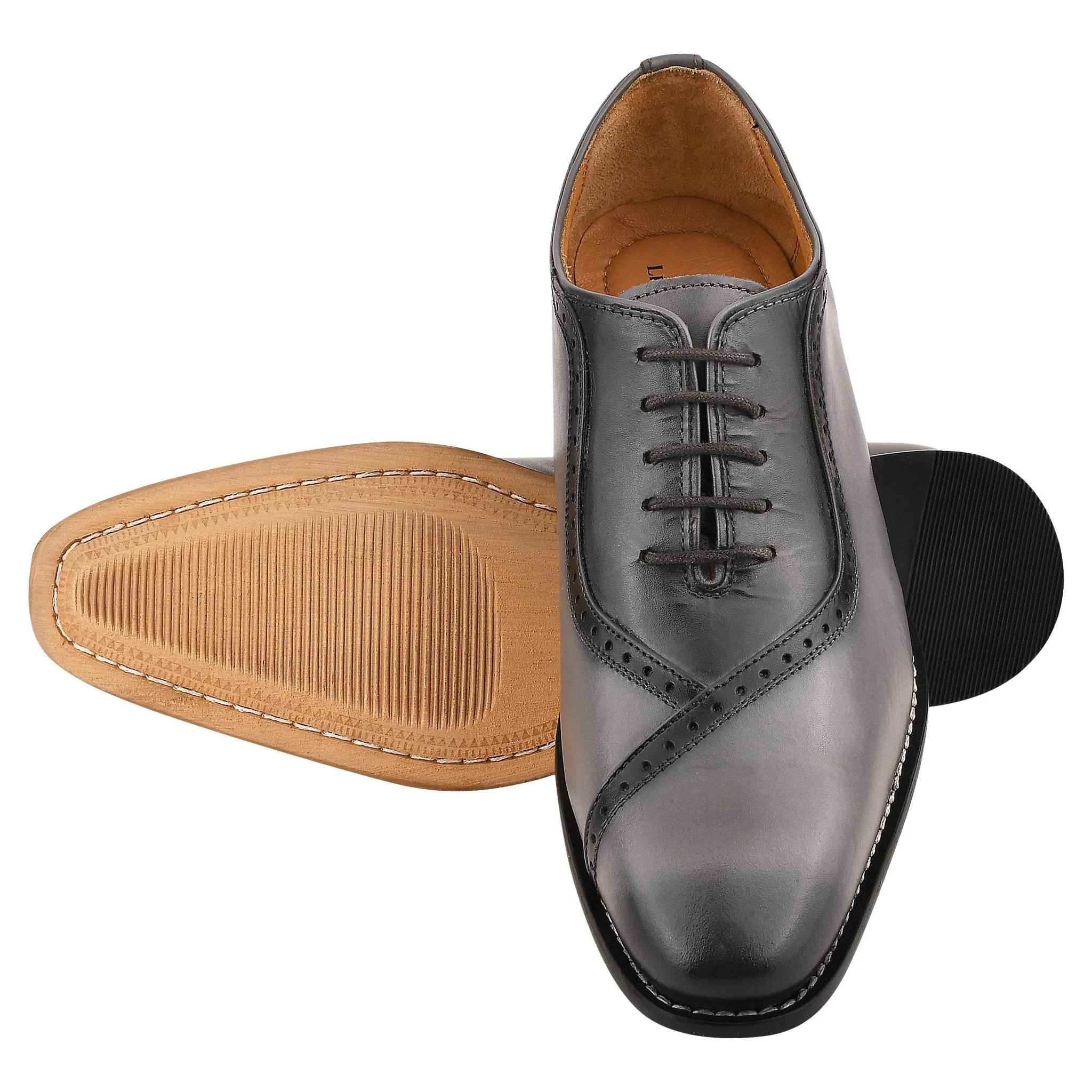 Debonair Genuine Leather Oxford Style Dress Shoes For Men