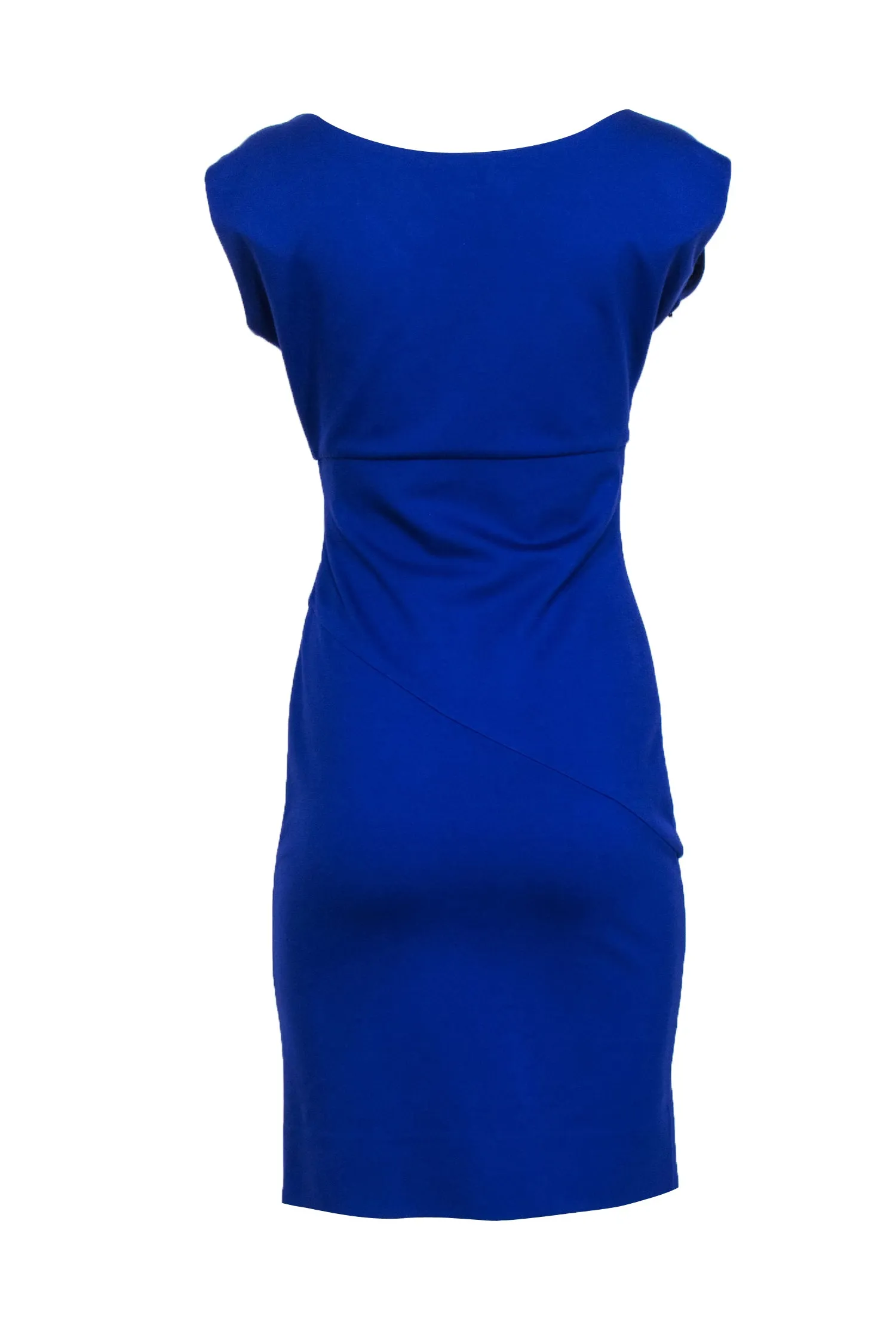 Diane von Furstenberg - Cobalt Fitted Sheath Dress w/ Gathered Waistline Sz 6