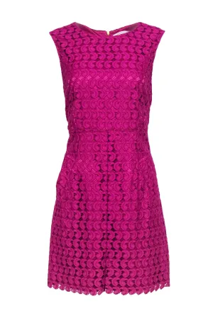 Diane von Furstenberg - Fuchsia Lace Sheath Dress w/ Pockets Sz 8