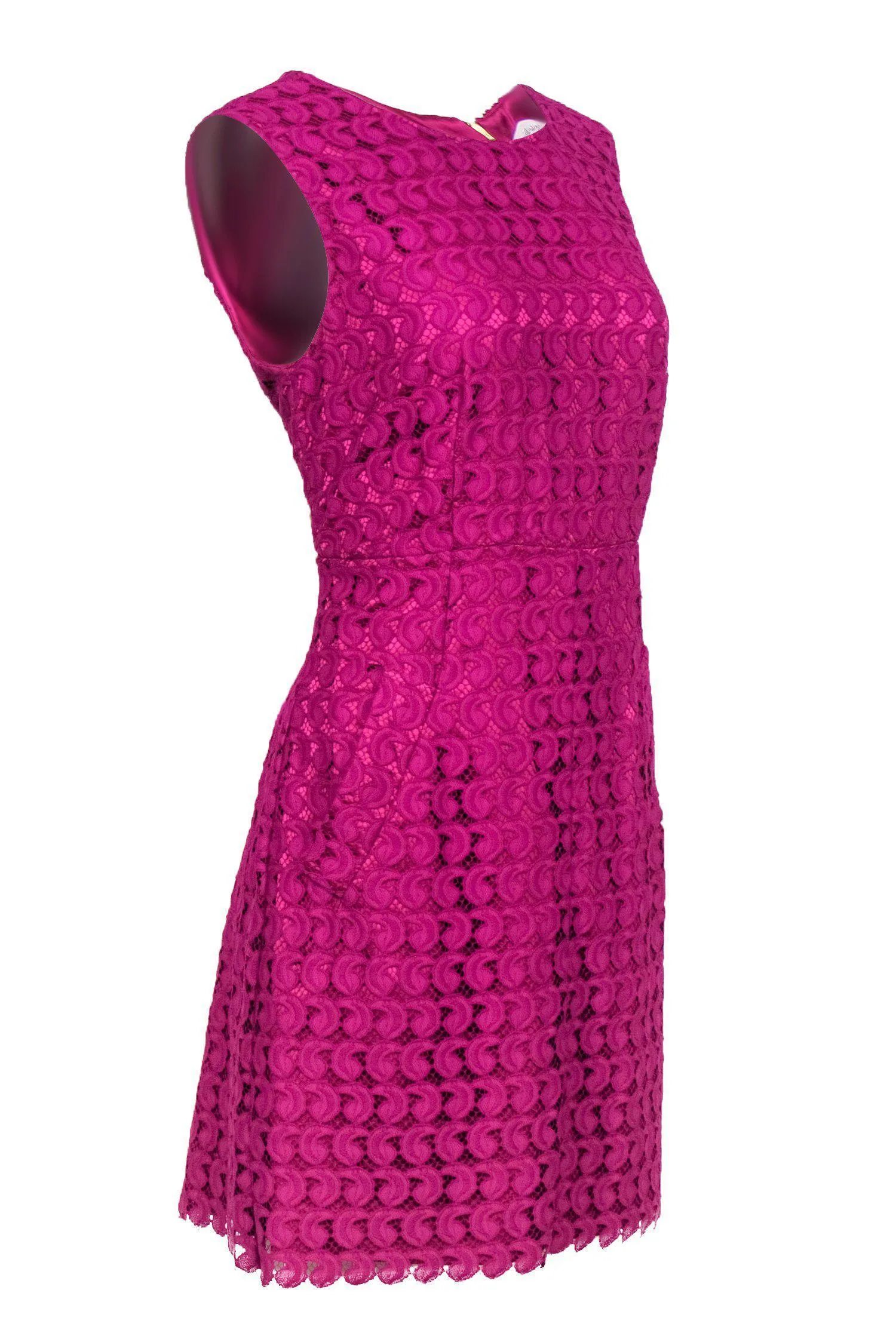 Diane von Furstenberg - Fuchsia Lace Sheath Dress w/ Pockets Sz 8