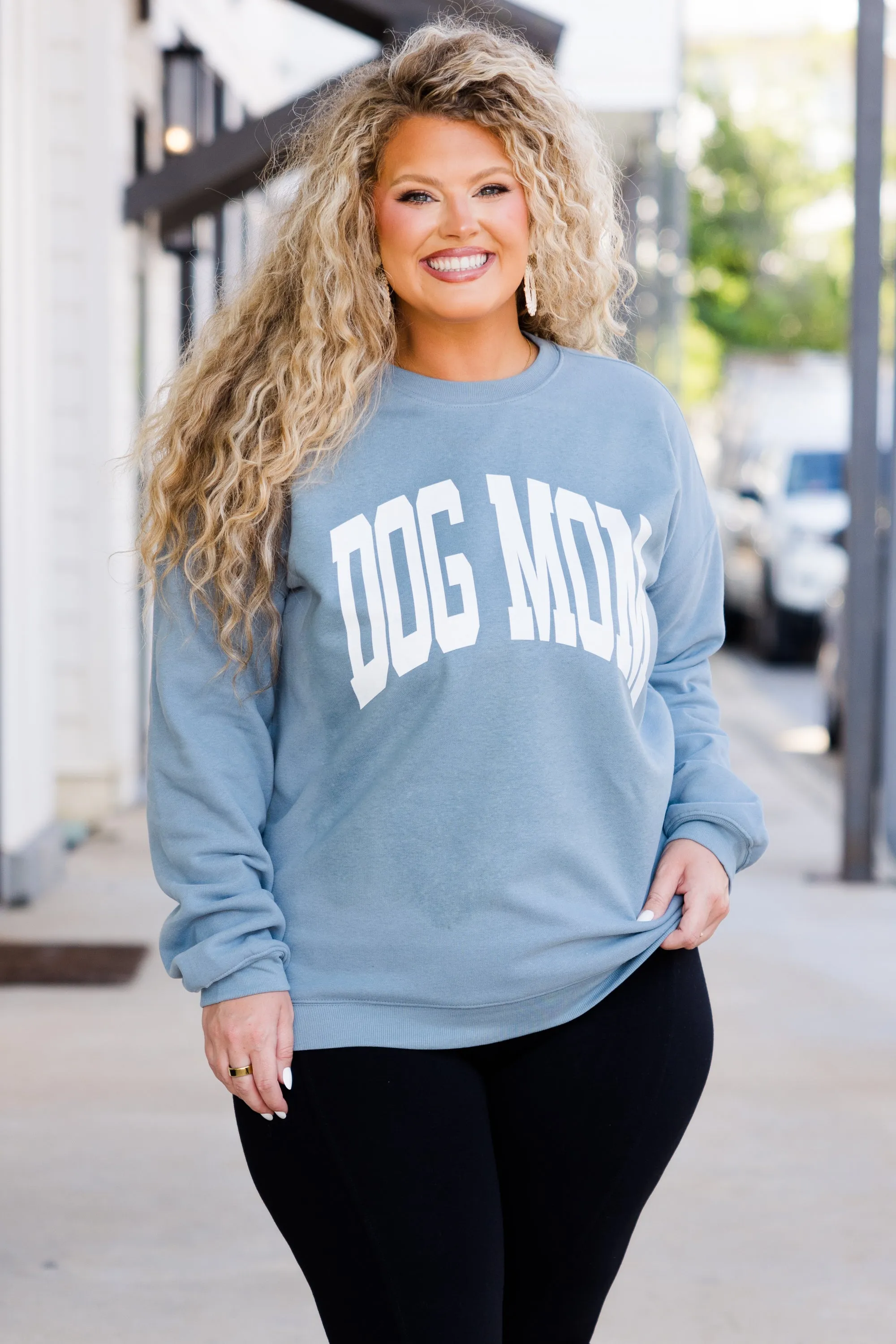 Dog Mom Pullover, Denim