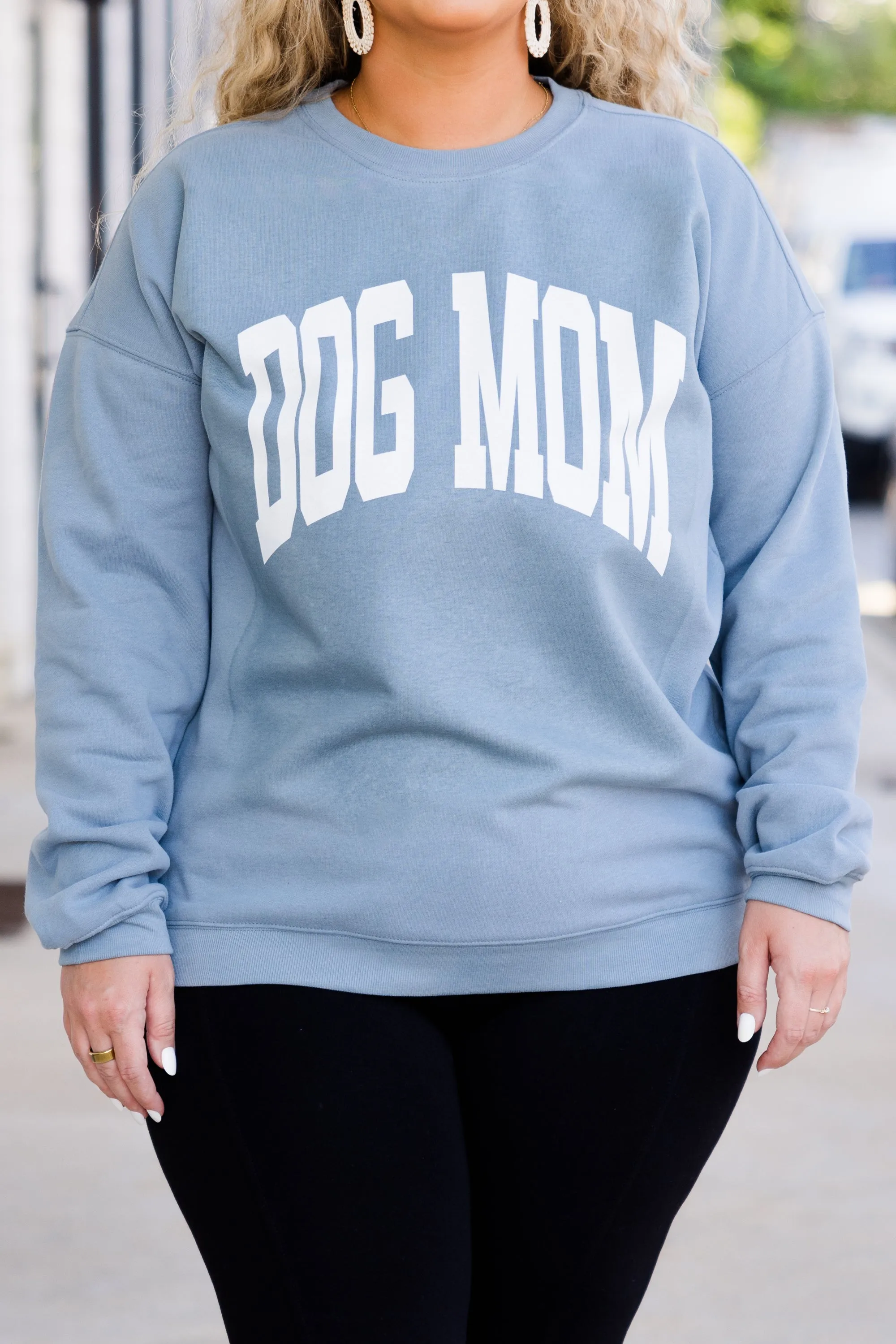 Dog Mom Pullover, Denim