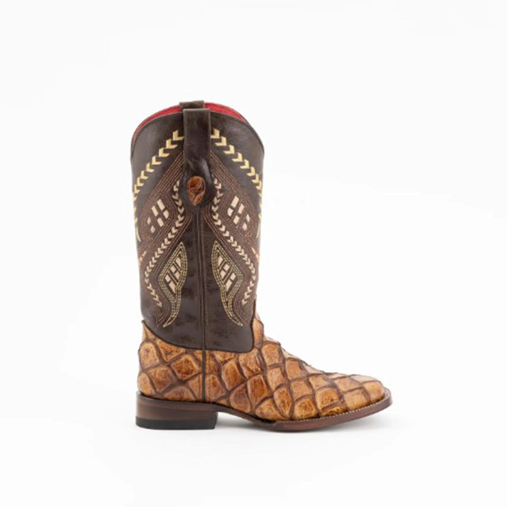 Ferrini Women's Bronco Pirarucu Print Square Toe