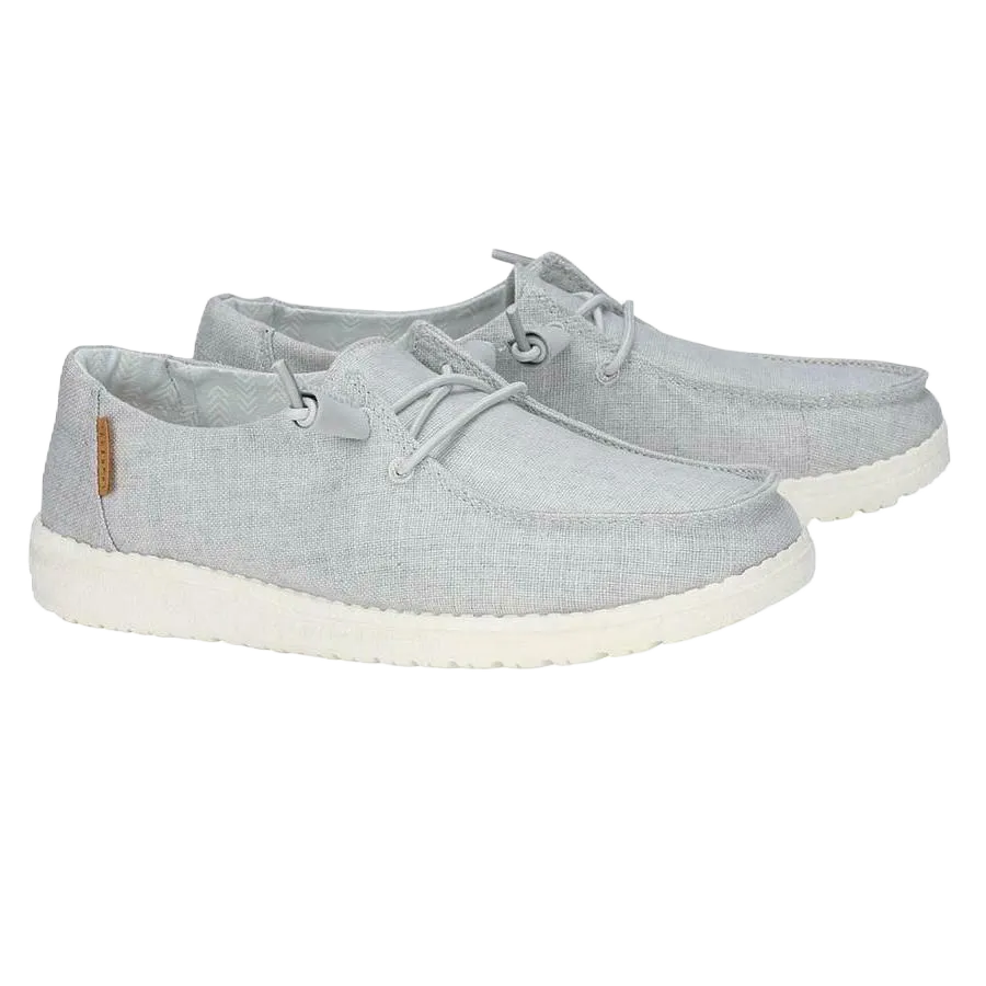 Hey Dude Ladies Wendy Linen Chambray Light Grey Shoes 121413058