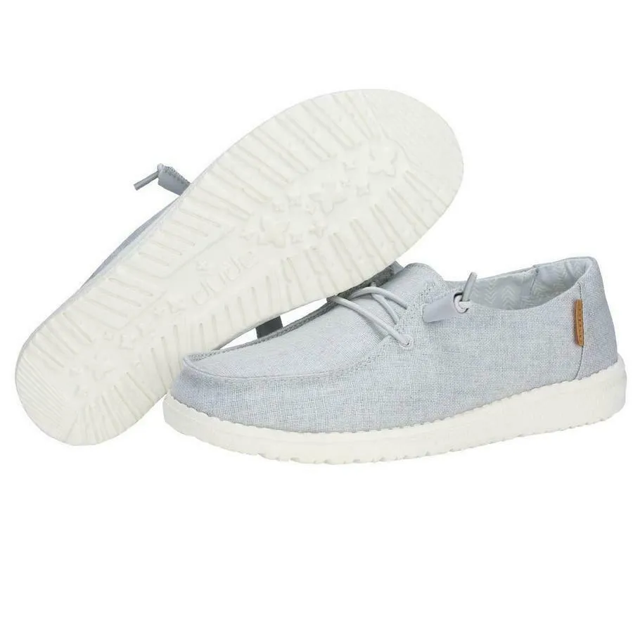 Hey Dude Ladies Wendy Linen Chambray Light Grey Shoes 121413058