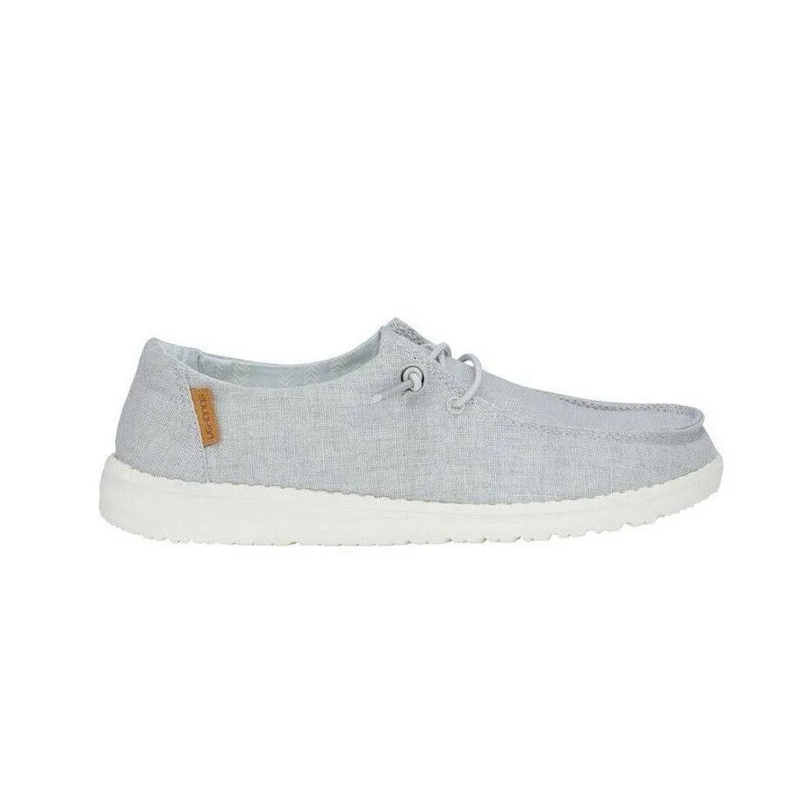 Hey Dude Ladies Wendy Linen Chambray Light Grey Shoes 121413058