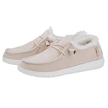 Hey Dude Wendy Corduroy Cream Shoe