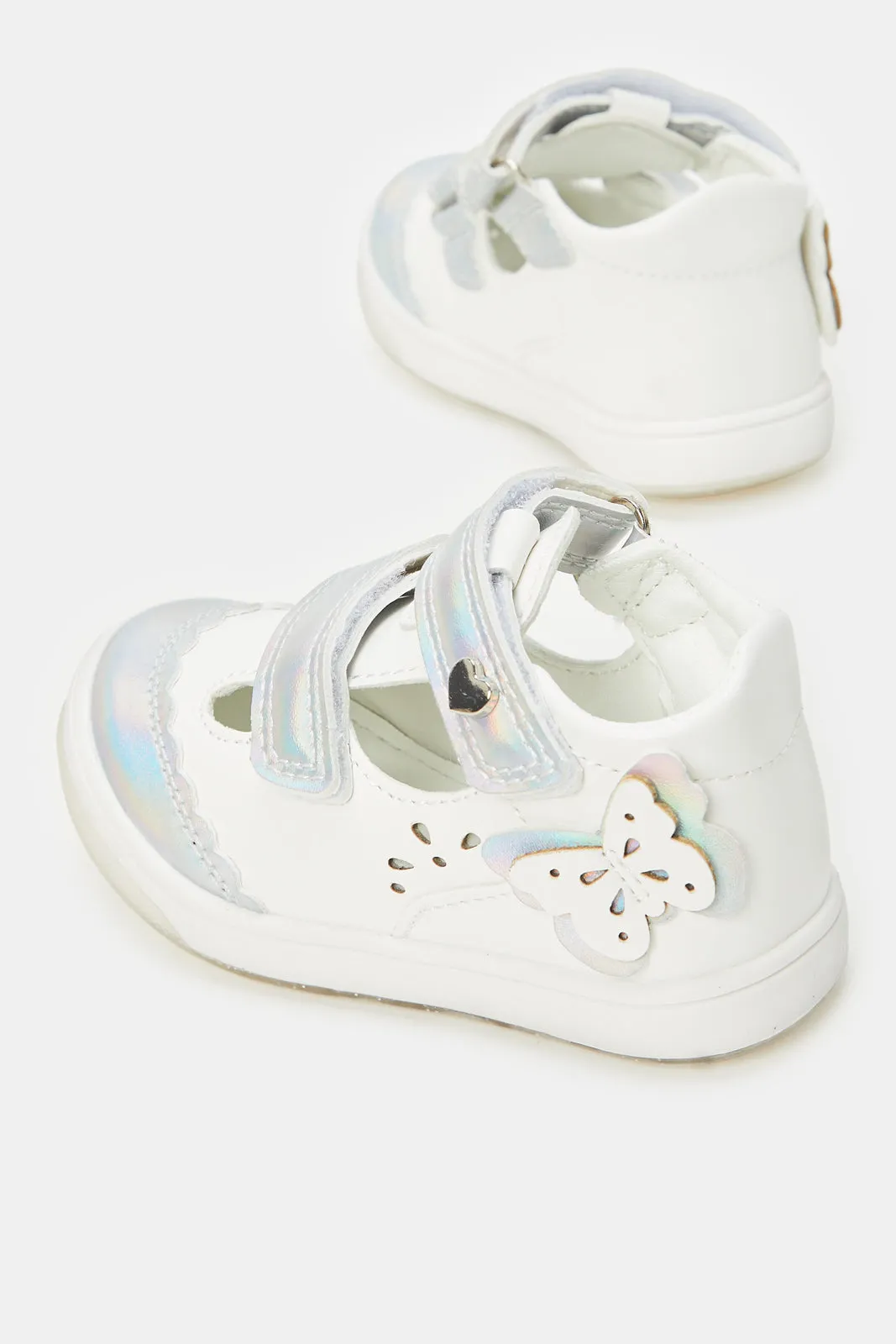 Infant Girls White Double Strap Mary Jane