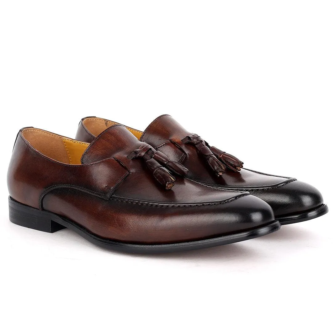 J.M Weston Brown Superlative Wing tip Leather Shoe