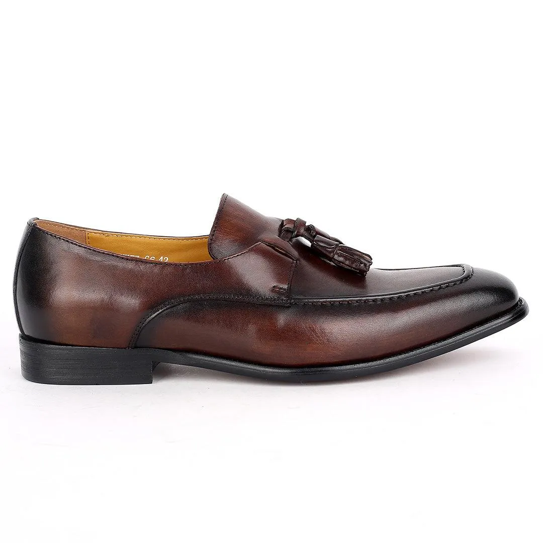 J.M Weston Brown Superlative Wing tip Leather Shoe