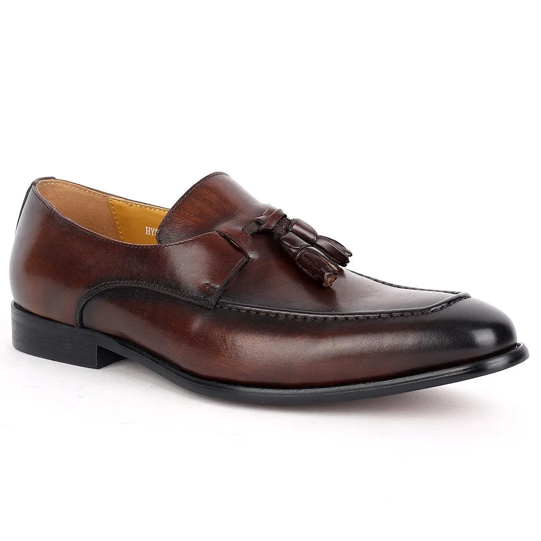 J.M Weston Brown Superlative Wing tip Leather Shoe