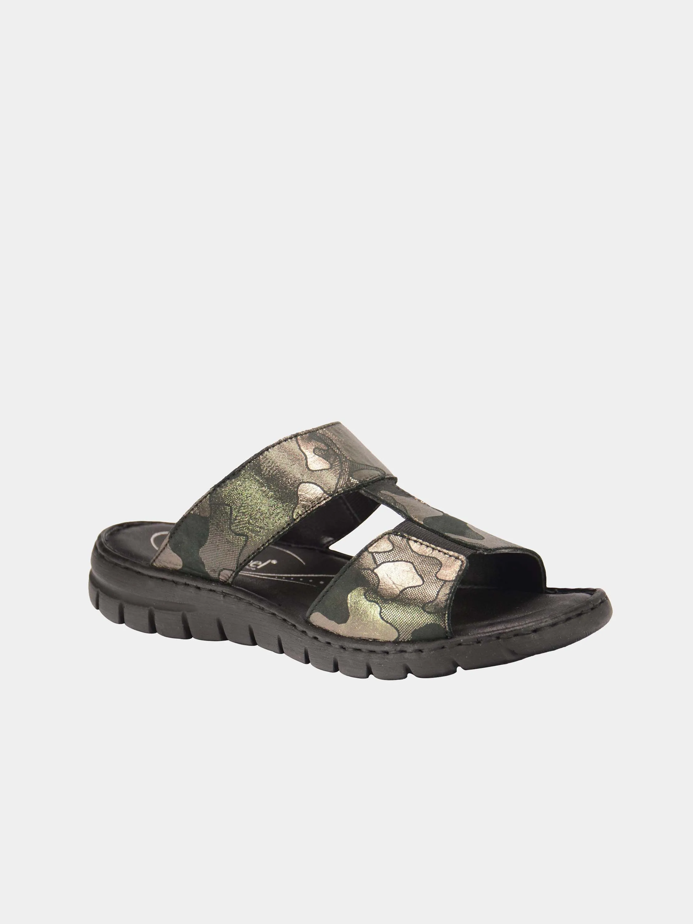 Josef Seibel Cammo Print Slider Sandals