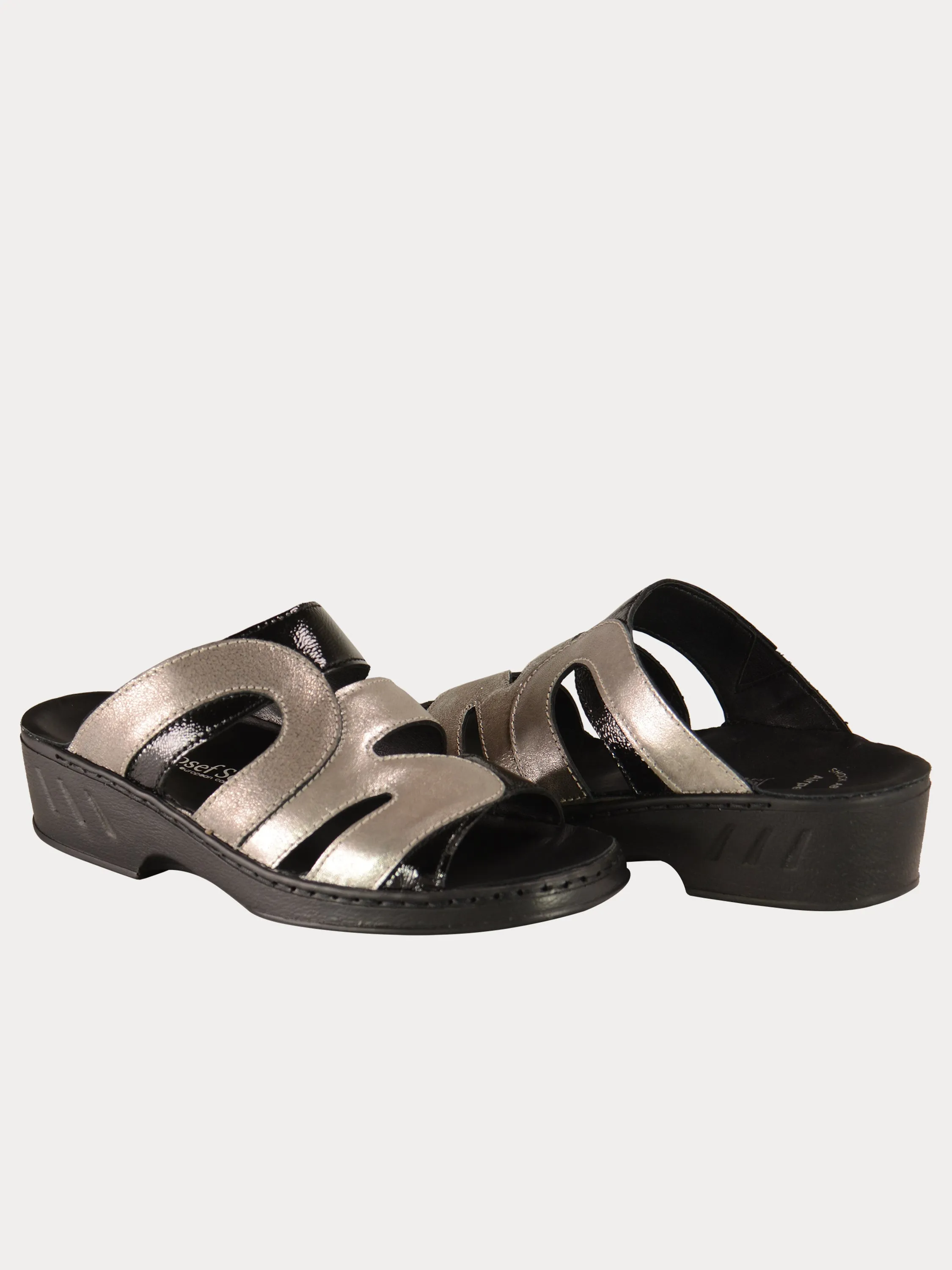 Josef Seibel Women Multi Patent Slider Sandals