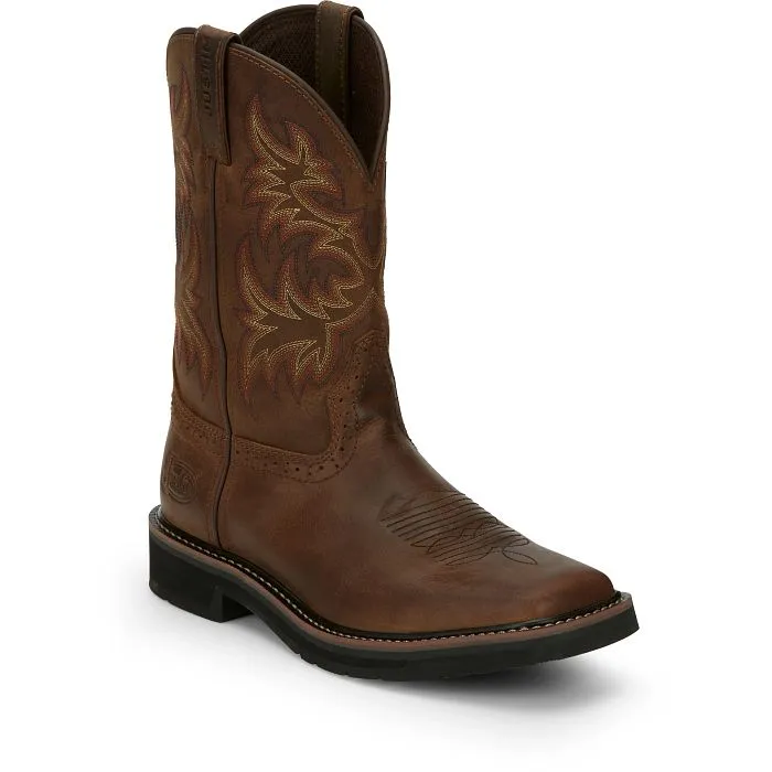 Justin Mens Driller Rugged Western Work Boots Style SE4681