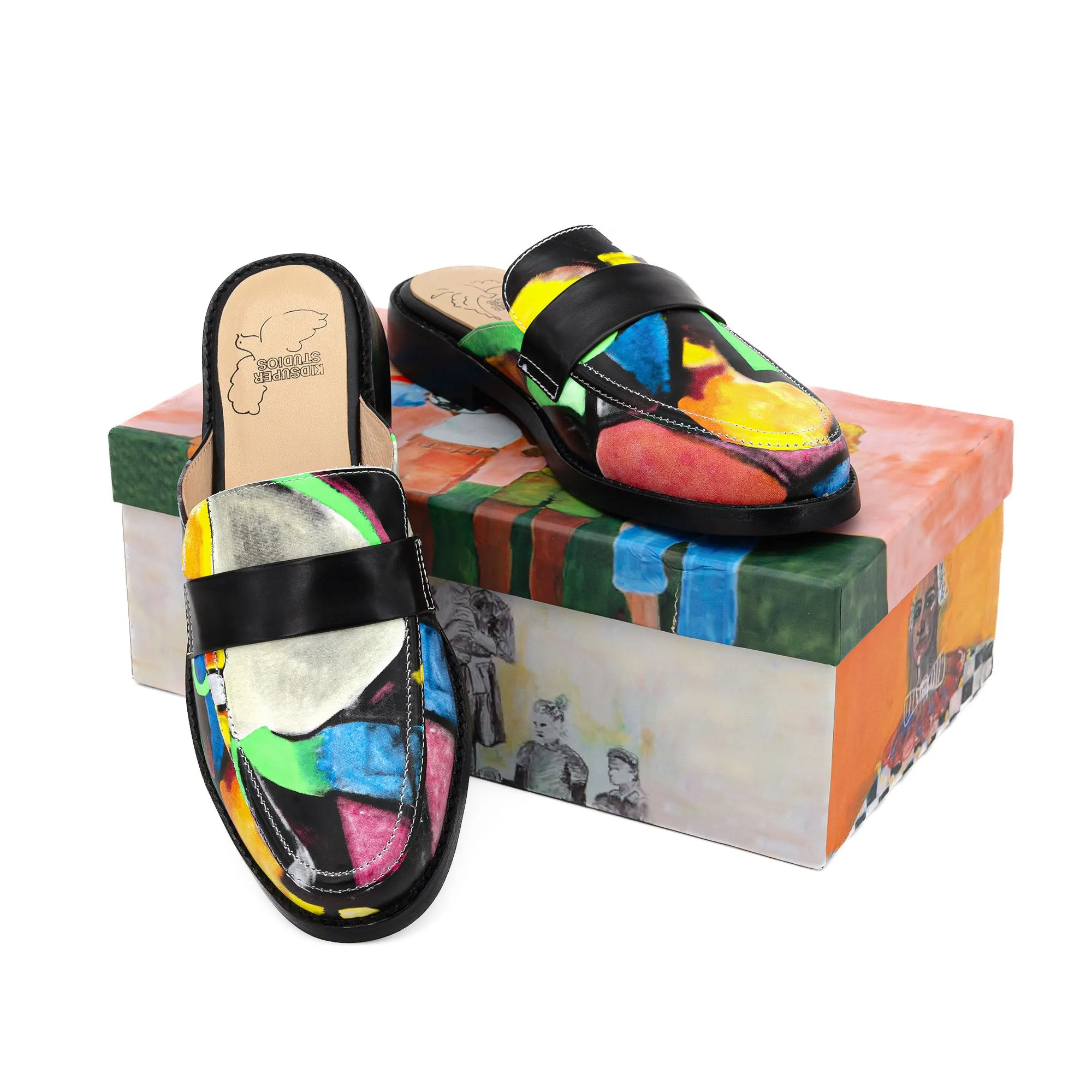 Kidsuper Bauhaus Face Printed Mule Black/Multi